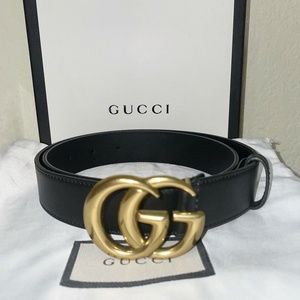 BLACK GG MARMOT WOMENS GUCCI BELT